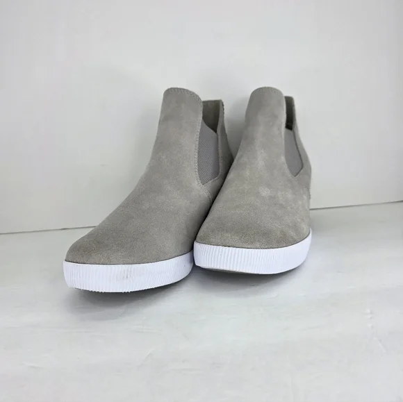 Sorel Women's Out N About Slip-On Casual Wedge Heeled Boot Grey White Size 8.5 - Picture 3 of 15